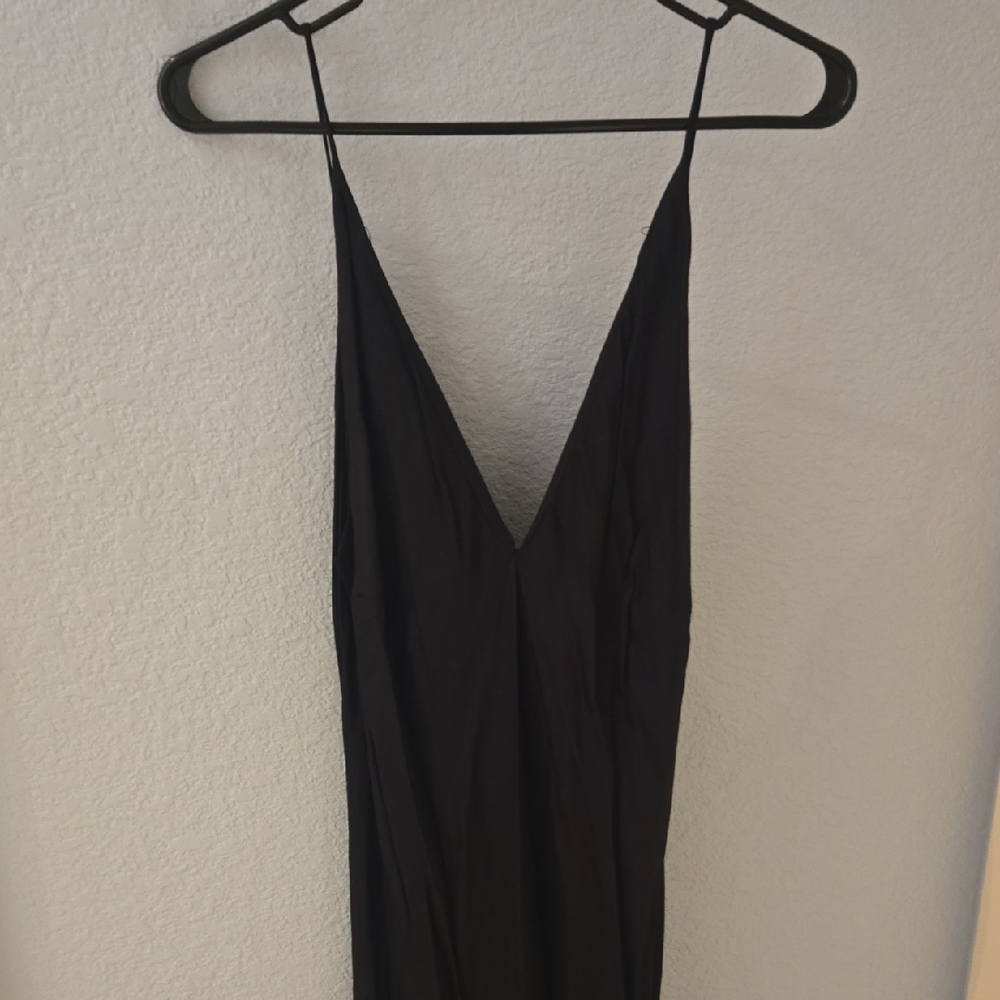 Elegant Black Spaghetti Strap Dress